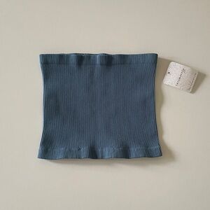 Free People Ribbed Tube Top Blue XS/S